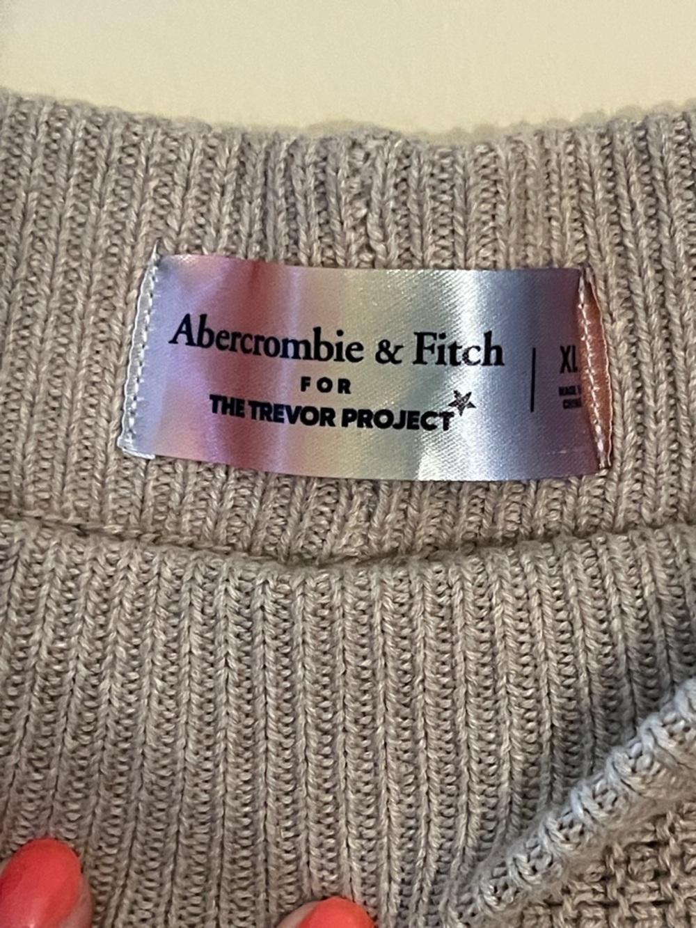 Abercrombie & Fitch Taupe Crochet-Trim Knit Bralette and Shorts Set - Picture 7 of 7
